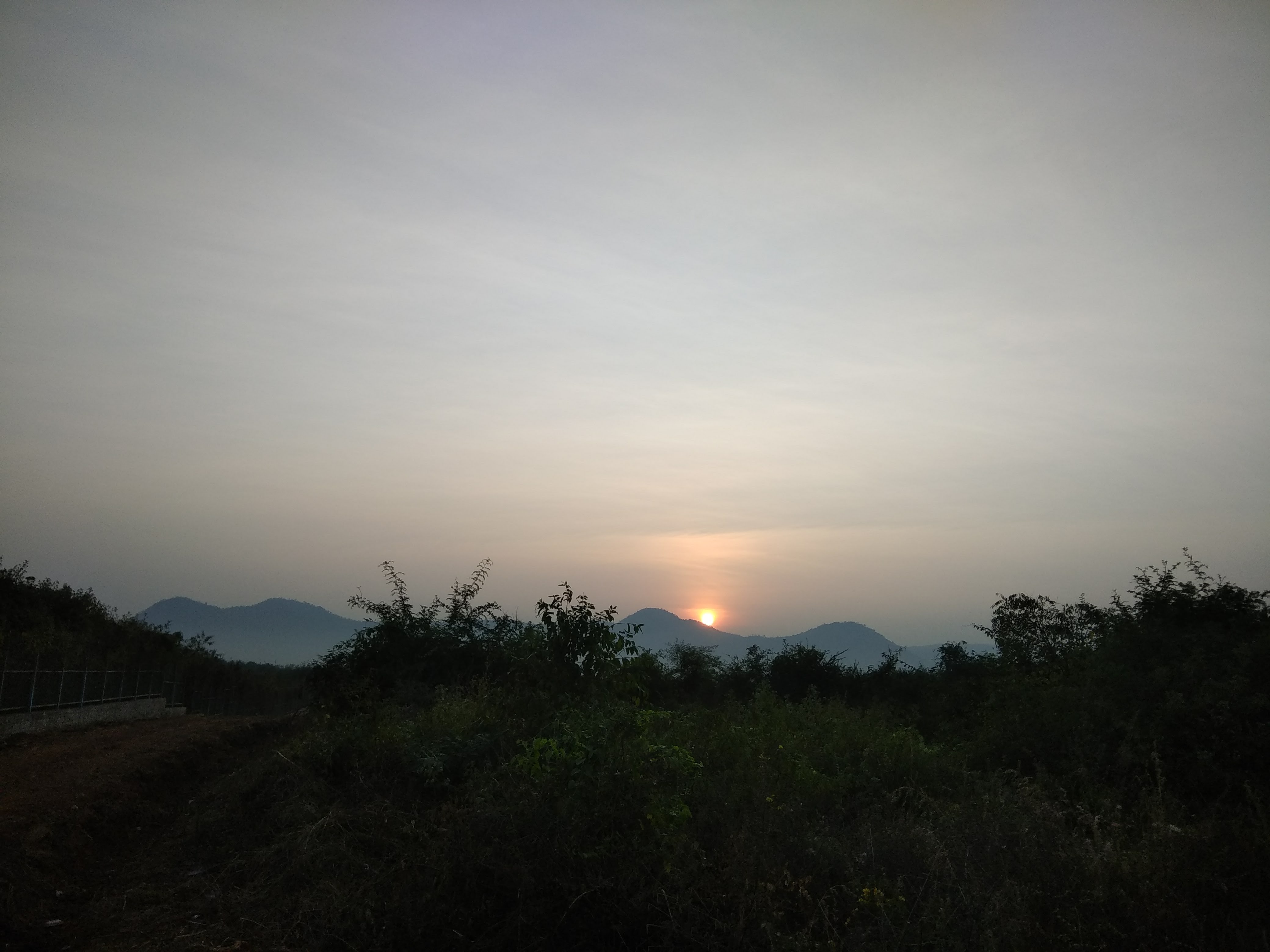Sun on the morning of New Year 2018, Shivanasamudra
